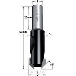 Фото Зенкер специальный 45° HW Z2 S=10X25  D=5/16 RH в интернет-магазине ToolHaus.ru